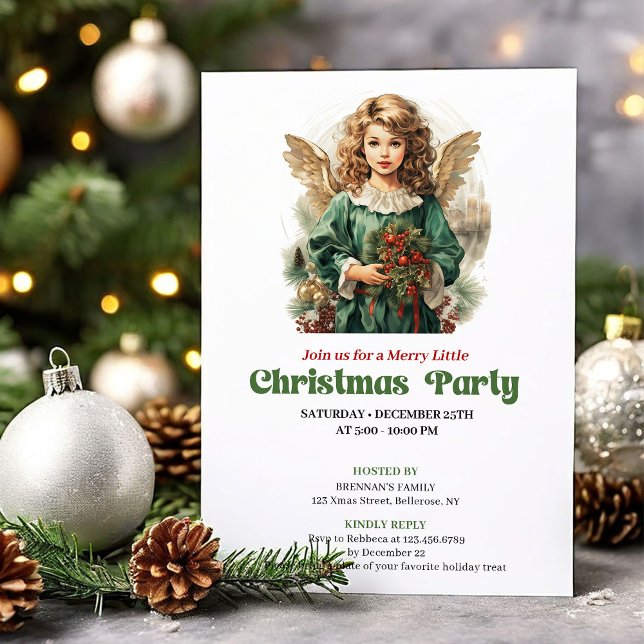 Chic Victorian Christmas angel party invitation (Chic Victorian Christmas angel party invitation

)