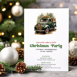 Chic Victorian Christmas Car Holiday Invitation