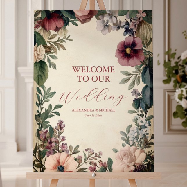 Chic Victorian Royal Floral Wedding  Foam Board (Creator Uploaded)