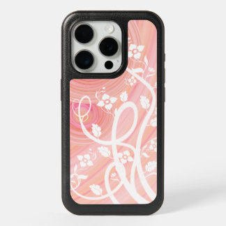 Chic Vines Flowers | Peach Pink Pastel Spirals iPhone 15 Pro Case