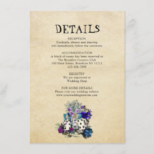 Chic Vintage Alice in Wonderland Wedding Details Enclosure Card