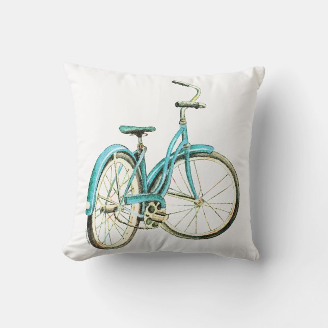 Chic vintage bicycle pillow (Front)