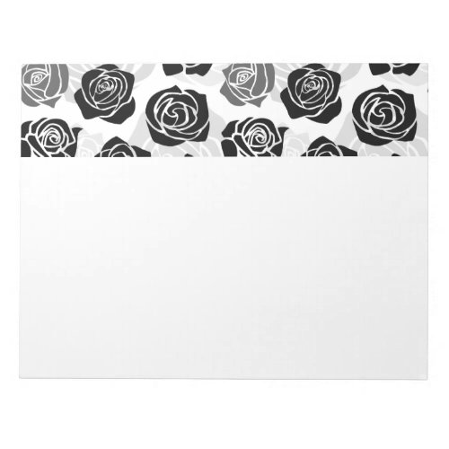 Chic Vintage black and white roses Notepad