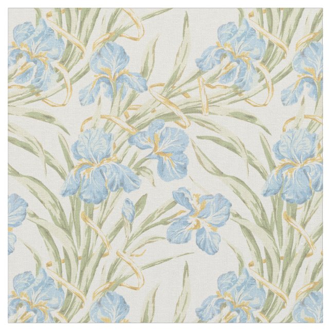 Chic Vintage Blue Iris Fabric (Close Up)