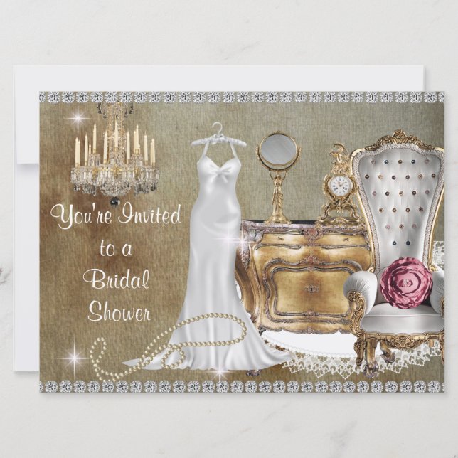 CHIC VINTAGE BRIDAL SHOWER INVITATION (Front)