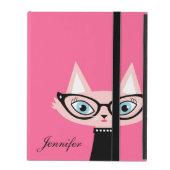 Chic Vintage Cat iPad 2/3/4 Powis Case - Pink (Front Closed)