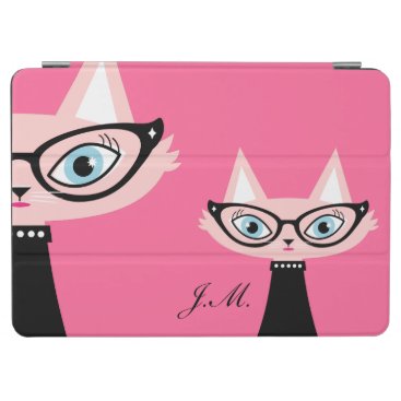 Chic Vintage Cat iPad Air Cover - Pink