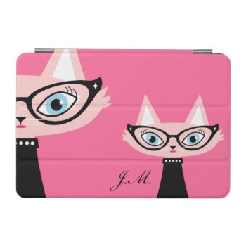 Chic Vintage Cat Ipad Mini Cover - Pink by mazarakes at Zazzle