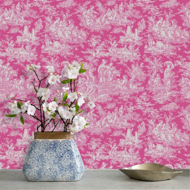 Chic Vintage Classic Hot Pink Pattern Wallpaper (Creator Uploaded)