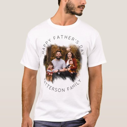 Chic Vintage Custom text and Photo Fathers day T_Shirt