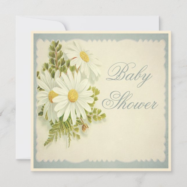 Chic Vintage Daisies Baby Shower Invitation (Front)