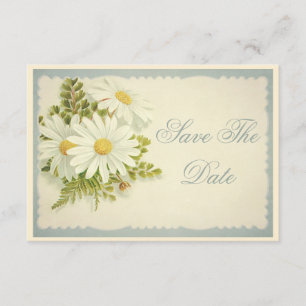 Chic Vintage Daisies Save The Date 80th