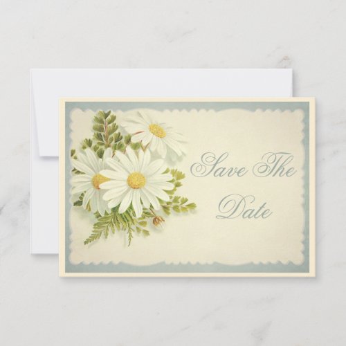 Chic Vintage Daisies Save The Date 80th