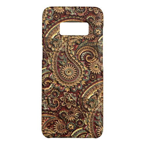 Chic Vintage Faux Gold Paisley Floral Pattern Case_Mate Samsung Galaxy S8 Case