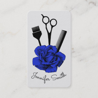 chic vintage hairstylist hair stylist navy blue loyalty card