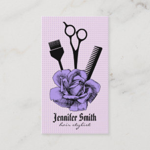 chic vintage hairstylist hair stylist pink appointment card