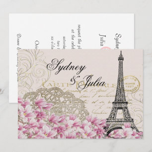 Chic, Vintage, Paris, Wedding Invitation
