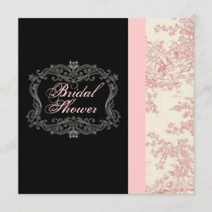 Chic Vintage Pink Floral Bridal Shower Invitation