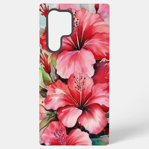 Chic Vintage Pink Floral Tarnished Papyrus Samsung Galaxy S22 Ultra Case