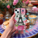 Chic Vintage Pink Floral Tarnished Scrapbook Paris iPhone 15 Plus Case
