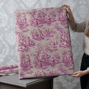 Chic Vintage Pink Grey Toile De Jouy Wrapping Paper