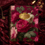 Chic Vintage Rose Red Floral  Monogrammed  Planner<br><div class="desc">Stay organized in style with this elegant vintage-inspired red floral planner, designed for those who appreciate timeless beauty and refined detail. Featuring lush botanical roses in rich crimson, soft blush, and ivory tones set against a deep red background, this design captures a classic, romantic aesthetic with a sophisticated edge. The...</div>