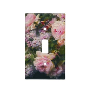 Chic Vintage Roses And Lilacs Light Switch Cover by LeAnnS123 at Zazzle