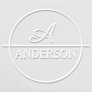 Chic Vintage Script Custom Family Name Monogram Embosser