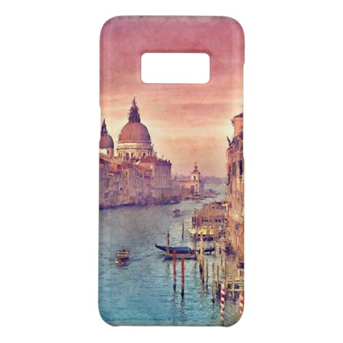 Chic Vintage Venice Canal Pastel Watercolor Art Case_Mate Samsung Galaxy S8 Case