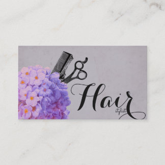 chic vintage watercolor calligraphy hairstylist business card