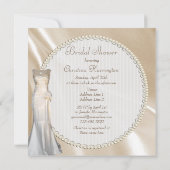 Chic Vintage Wedding Dress Bridal Shower Invitation (Back)