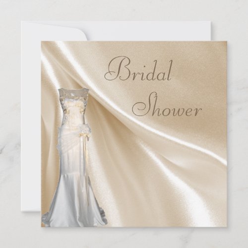 Chic Vintage Wedding Dress Bridal Shower Invitation