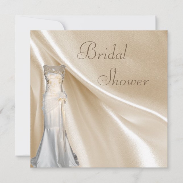 Chic Vintage Wedding Dress Bridal Shower Invitation (Front)