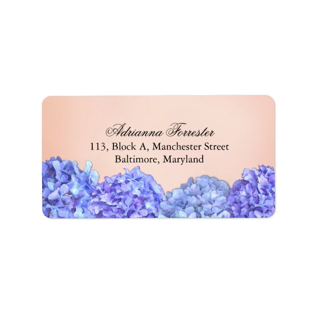 Chic Violet Hydrangeas Pink Label (Front)