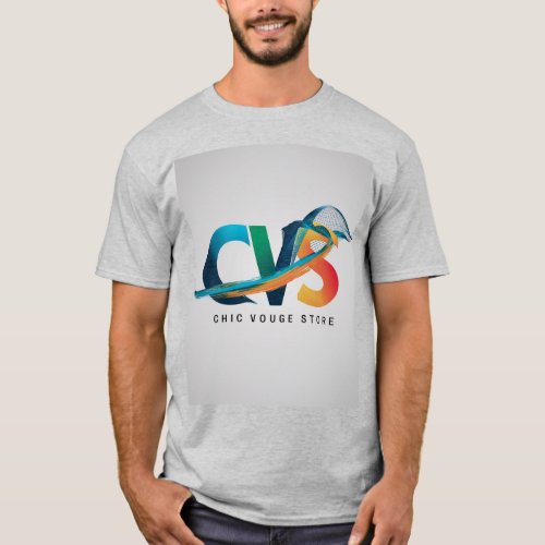 Chic Vogue Store Dynamic Logo for Modern Style T_Shirt