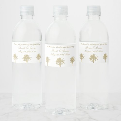 Chic water bottle labels for outdoor beach wedding