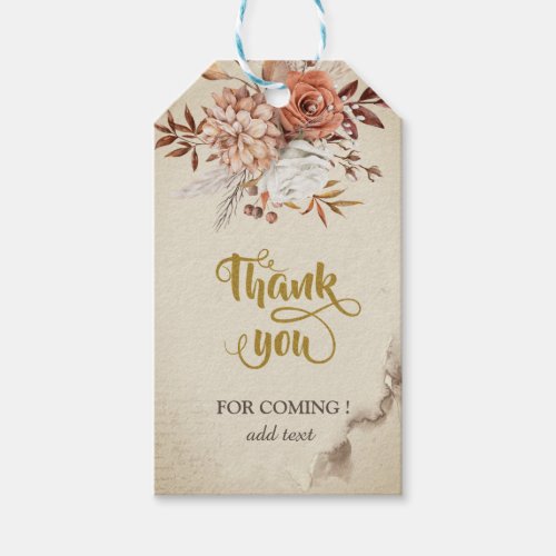 Chic Watercolor Autumn Flowers  Gift Tags
