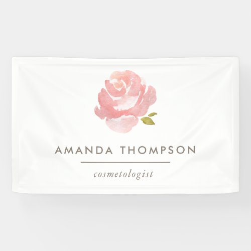 Chic Watercolor Blush Pink Rose Banner