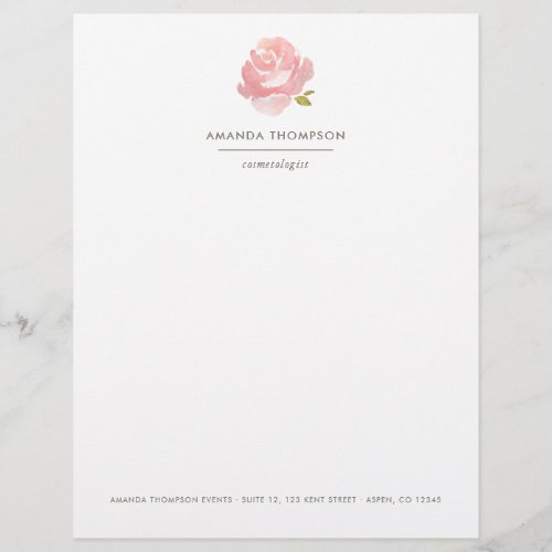 Chic Watercolor Blush Pink Rose Flyer