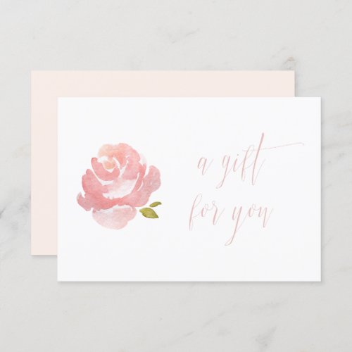 Chic Watercolor Blush Pink Rose Gift Certificate Invitation
