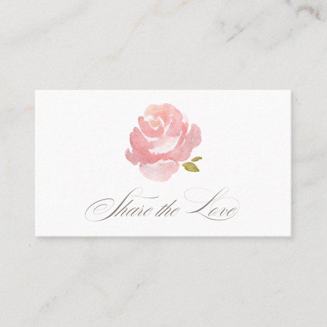 Chic Watercolor Blush Pink Rose Referral (Front)