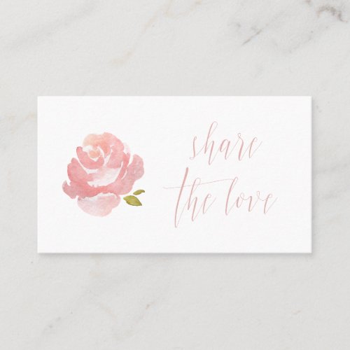 Chic Watercolor Blush Pink Rose Referral