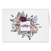 Chic Watercolor Bouquet Frame Personal Note Card (Front Horizontal)