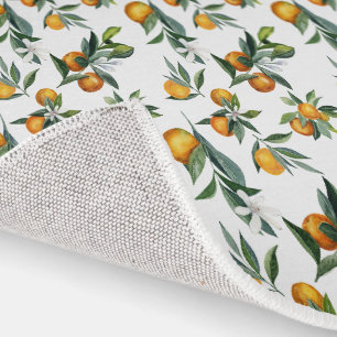 Chic Watercolor Citrus Print Rug