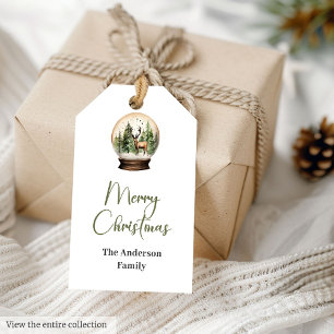 Chic Watercolor Cozy Minimalist Christmas Gift Tag