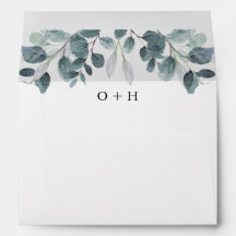 Chic Watercolor Eucalyptus Bloom 5 x 7" Envelope