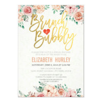 Chic Watercolor Floral Brunch Bubbly Bridal Shower Card