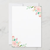 Chic Watercolor Floral Pink Gold Graduation Party Invitation (Back)