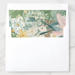 Chic Watercolor Floral Wedding Envelope Liner