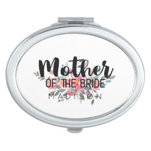 Chic Watercolor Floral Wedding Mother of the Bride Vanity Mirror